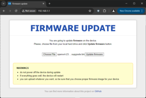 GL-iNet GL-MV1000W Brume - Firmware Update Web Page
